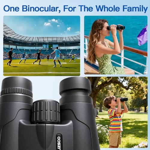 10x42 HD Binoculars for Adults High-Powered – Waterproof Binoculars with Clear Wide View, Lightweight for Bird Watching, Hunting, Hiking & Sports, with Carrying Bag