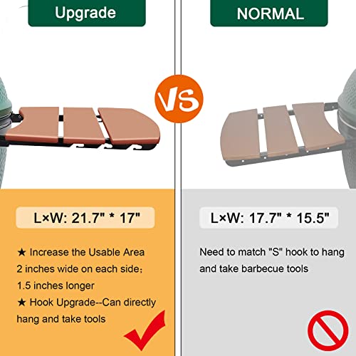Side Shelves Upgrade Plus Big Green Egg Accessories, Composite 3 Slat Egg Mates for XLarge Big Green Egg with Folding Side Shelves Replacement Parts Grill - size: Plus XL3 Side Shelves