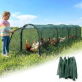 Chicken Runs for Yard,79" & 157" Extra Long Foldable Chicken Tunnels for Outside,All-in-One Kit with Sun Protection Net, Removable Door, Frame & Tools (Green, 157 * 21 * 32 inches) - size: 157*21*32 inches