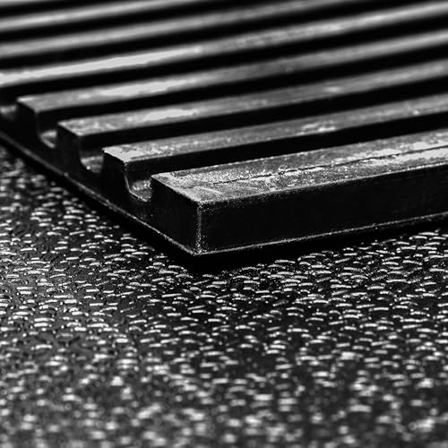 MSI Horse Stall Mat 42in. x 72in. Black Rubber Flooring Mat Tile Trim