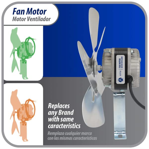 Appli Parts APFM-161E 16W Condenser and Evaporator Fan Motor 115V 60Hz 0.95A, Includes 10in Aluminum Fan Blade and Mounting Base, Universal Replacement for Commercial Refrigeration Units