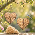Handmade Fiber Bird Nesting Heart – Natural Nesting Material for Wild Birds, Refillable Jute & Cotton Holder for Garden, Patio & Outdoor Decor (1pc)
