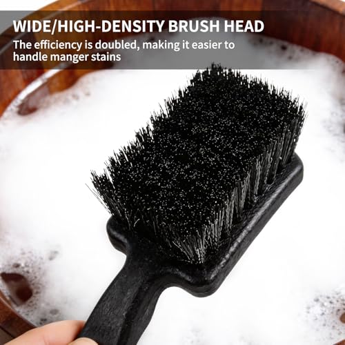 2Pcs Horse Bucket Brush Trough Scrub Water Trough Scrubber with Gloves Durable Plastic Utility Brush Heavy-Duty Non-Slip Handle Cleaning Scrub for Livestock Farm