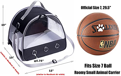Guinea Pig Carrier Backpack, Clear Bubble Window Backpack for Guinea Pig, Bunny Rat Bird (Black, Carrier) - color: Black