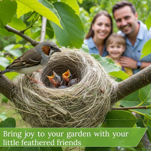Natural Bird Nesting Material 3.6 oz Nest Bedding Supplies for Wild Birds | Hummingbirds, Finches, Canaries & Parakeets, Bedding Fiber for Hamsters, Rabbits, Squirrel & Small Pets, Cages and Nest Boxes - color: White & Brown