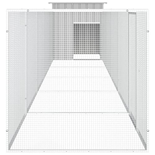 Large Chicken Coop with Galvanized Steel Construction, Spacious Grey Outdoor Cage for Poultry, Expandable Design with Secure Lockable Latch, 1 Unit - color: Grey-C