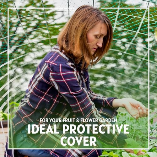 6-1/2 x 33 ft. Green Gentle Garden Netting/Row Cover/Screen | Protect Secure to Keep Away Birds and Rodents from Fruit, Vegetable, Flowers and Sensitive Plants, While Allowing Water and air in - size: 1 Pack