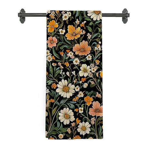 Cottagecore Flower Kitchen Towels, Aesthetic Floral Botanical Hand Towels for Bathroom, French Floral Dish Tea Towel for Farmhouse Kitchen Decor, 16x24 Inch - color: Flower