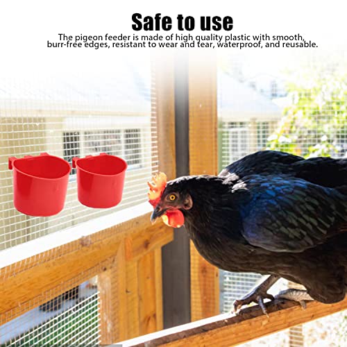30 Pcs Chicken Coop Feeder Water Cup,8 oz Cage Cups Chicken Feeder Waterer, Cage Cups Birds Hanging Feeders, Chicken Feeder Water Bowl for Parakeet Poultry Pigeon Bunny Wire Cage (Red) - color: Red, size: 8oz