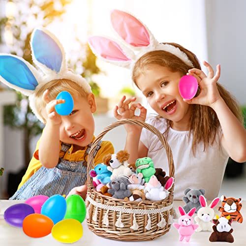 24 pcs Easter Eggs Filled with Mini Plush Animals Toy | for Easter Basket Stuffers Fillers, Eggs Hunt, Party Favor - size: 24PCS