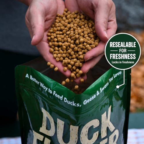 Duck Feeder Floating Duck Food Pellets for Ponds & Parks | Safe Feed for Ducks, Geese & Swans | Floats for Hours | with Niacin | Ditch the Bread, Feed the Revolution (5 lb)