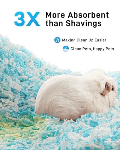 BUCATSTATE Hamster Bedding 70L, 99% Dust-Free Guinea Pig Bedding Odor Control Paper Bedding, Cozy Small Animal Bedding for Rabbit Rat Syrian Dwarf Hamsters Gerbils (Blue) | FSC-Certified Material, Expands 3X, Cozy Paper Bedding for Guinea Pigs, Colorful H
