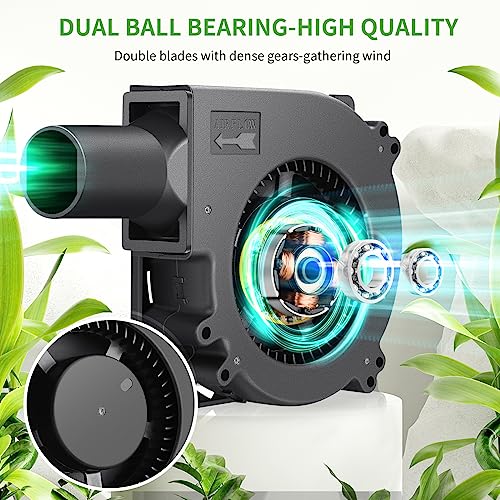 120mm Squirrel Cage 12V Electric Blower Fan with Speed Controller | Adjustable air blower, Replacement fan for BBQ Smoker, Charcoal Starter, Wood Stove Bellow & Inflatable Equipment Ventilation