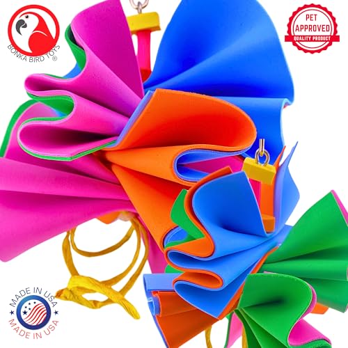 Bonka Bird Toys 1438 Foamy Crush 6" x 6" Foam and Paper Chew Toy for Cockatiels Parakeets Parrotlets and Small Birds Cage Entertainment