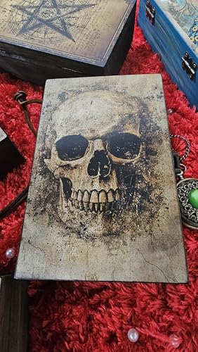 RK Collections Skull Head Trinket Box Small Jewelry Keepsake Box. Gothic Skeleton Lovers Gift Idea, Skull's Soul Spiritual Case/Holder. (6.5" Skull Face) - style: Skull