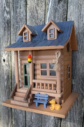Home Bazaar Log Cabin Bird House