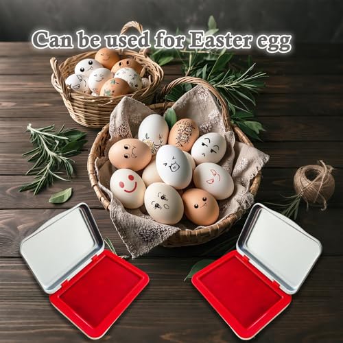 Egg Date Marking Stamp Ink Pad, 2.95 x 2.16 inches, for Fresh Eggs (RED) - color: 2 Red