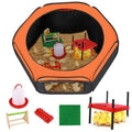 Brooder Box for Chick, 6-in-1 Chick Starter Kit - Brooder Heating Plate | Pop Up Chick Brooder Box with Baby Chicken Pen, Feeder, Waterer, Perch, Nesting Pad Up to 15 Baby Chicks, Duck and Quail