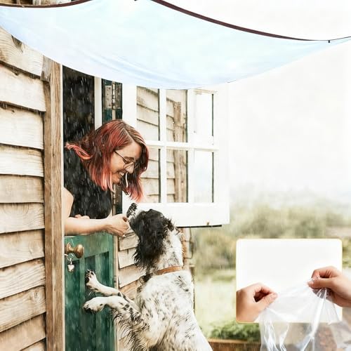 DLronwey 6.6x10ft Chicken Coop Cover for Winter,Chicken Coop Tarp with Elastic Cords & Rope,Waterproof Windproof Winterizing Insulation for Chicken Run,Porch Patio Poultry Enclosure