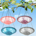 4 Pack Hanging Bird Bath Feeder Tray 15.7 Inch Metal Chain Weather Resistant Outdoor Bird Bowl for Garden Backyard Wild Birds (4Pack) - color: 4Pack