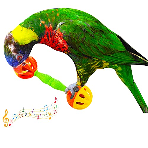DQITJ 4 Pack Bird Barbell Dumbell Foot Toy for Small Bird Parrot Green Cheek Parakeet Cockatiel Conure Love Birds