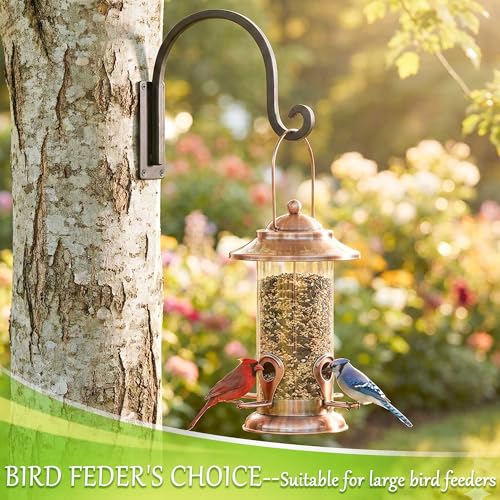Heavy Duty Plant Hanger Bracket 4-Packs, Outdoor Metal Plant Hangers | 8" Rust-Resistant Wrought Iron Hooks with Mounting Hardware Included, Multi-Use Wall Mount Hooks for Bird Feeders, Lanterns - size: 1A-8“ 4PCs