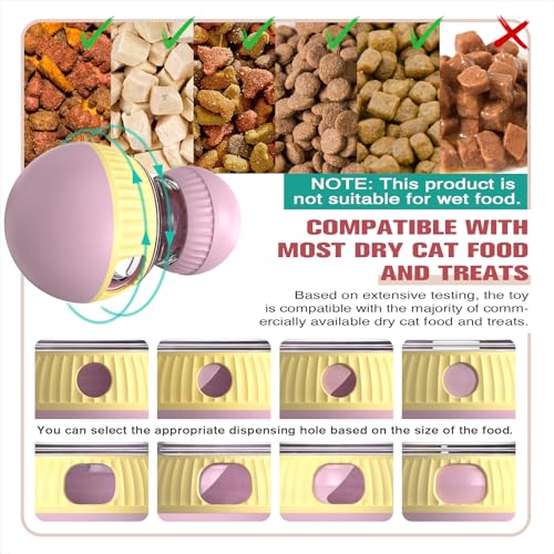 TLKNG Cat Treat Dispensing Toy Kitten Puzzle Feeder & Food Dispenser Ball - Kitty Enrichment Toys for Indoor Cats Kitty Stimulating Tous