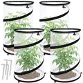 4 Pcs Pop Up Insect Barrier Plant Cover Net, 19.6" x 11.8" Round Foldable Plant Protectors Mesh Plant Enclosure, Garden Net Cage Guard Cover with Stakes & Carry Bag for Protect Plants from Bird Insect