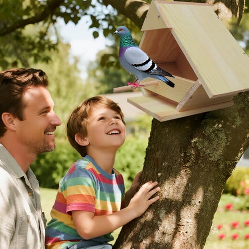 Mourning Dove Bird House - Outdoor Solid Wood Nesting Box with Predator Guard for Backyard, Garden, Patio | Handmade, Weather Resistant, Easy Mount - size: 1 Pack