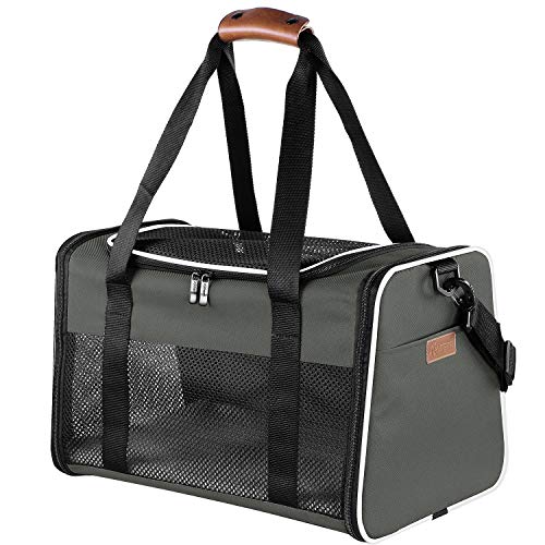 Cat Carrier - Portable Foldable Dog Pet Carrier, Soft-Sided Pet Bag up to 22 Lbs, Airline Approved Travel Puppy Carrier - color: Brown, size: 19.7"L x 12"W x 12"H