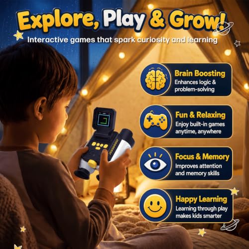 Binoculars for Kids with Night Vision,48MP Photo & 1080P Video | 10X Optical Zoom Digital Binoculars with 2.4" IPS Screen, 20 Built-in Games, STEM Outdoor Toys Gift for Boys Girls Age 4-12 - color: White