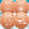 OICEME Bird Bath Purification Disk Pure Copper Outside Winter Solar Power Birdbath Hanging Bowl Pedestal Humming Feeder Fountain Cleaner Outside Dispenser Heater Garden Small Large Accessories 4pcs - color: Copper 4PCS Flowers＆Birds
