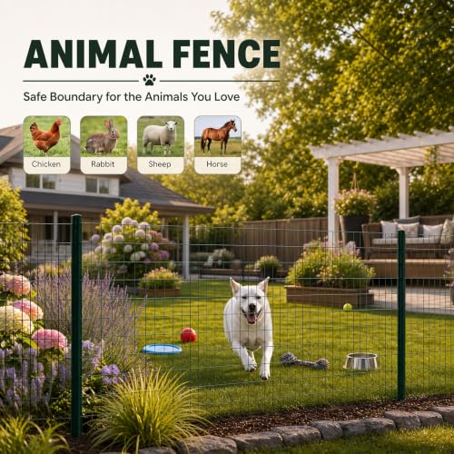 Garden Fence Black PVC Coated Welded Wire Fencing 36 Inch x 100 Foot, 2 Inch x 3 Inch 16GA Green - color: Green, size: 36"×100'
