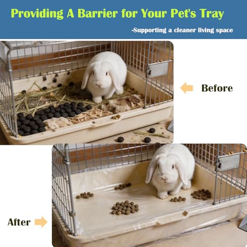 100 PCS Disposable Bird Cage Liner for 18x26 In Pallets Elastic Film Intend | Clear Plastic Parakeet Pallet Liner Film for Parakeet, Cockatiels, Rabbit, Guinea Pig Finches Canaries, Universal Design