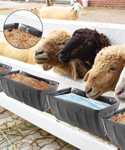 Chicken Feeder, 2 Pack, Poultry Feeders and Waterers, Hanging Goat Feeder, Livestock Fence Feeder, Feed Trough and Waterer Bucket with Clips, Black - color: 2 Pack Black