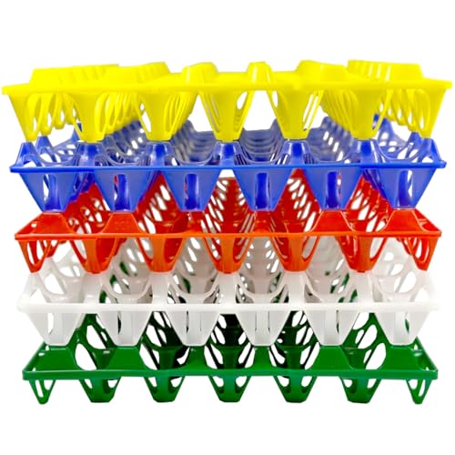 15-Pack Reusable Plastic Egg Tray Egg Crates 30-Egg Flats for Home Chicken Farmers, Stackable Egg Cartons Hold Multiple Eggs, Great for Storing, Sorting, and Shipping Eggs, Durable and Reusable