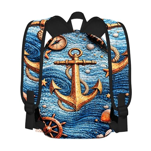 Nautical Kids Backpack School Backpack Teens Bookbag for Girls Boys Hiking Camping Travel Sports - color: Nautical