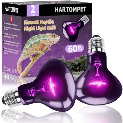 60W Reptile Night Light Bulb, Moonlight Heat Lamp, Basking Light | Simulates Natural Moonlight, Supports Healthy Sleep Cycles for Bearded Dragons, Lizards & Amphibians, Ideal for Terrariums - color: Moonlight Heat Lamp, size: 60W Upgraded - 3.1"