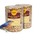 Birds Choice Bugs 'N Nuts Cylinder Seed | Wild Bird Food with Insects & Fruit | High-Energy Mix of Sunflower Hearts, Peanuts, Mealworms & Tree Nuts | High Protein & Bird Feed | 5.5 lbs (2-Pack) | High-Energy Mix of Sunflower Hearts, Peanuts, Mealworms and