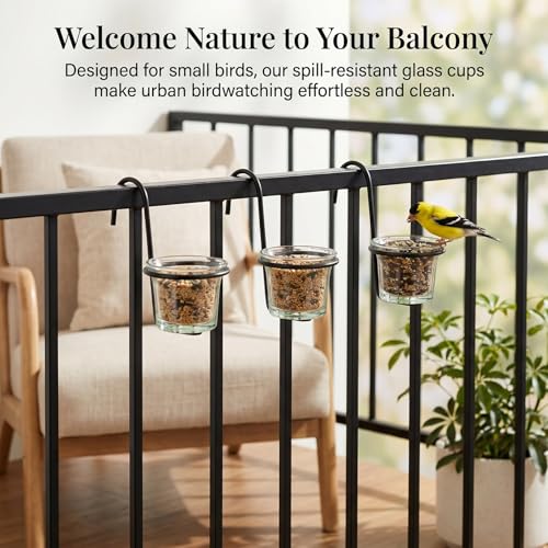 Abaodam 3PCS Glass Bird Feeder Replacement Cup, Outdoor Hanging Feeder Bowl | Bird Feeding Cup, Oriole Feeder Jelly Cups Replacement, Universal Hummingbird Glass Dish For Garden Balcony Patio Accessories