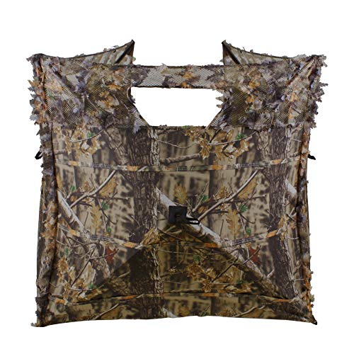 AUSCAMOTEK Pop Up Ground Blind for Deer Duck Turkey Hunting Portable Quick Setup Lightweight Green/Brown/Dry Grass Ground Peg Included - color: Brown Leave
