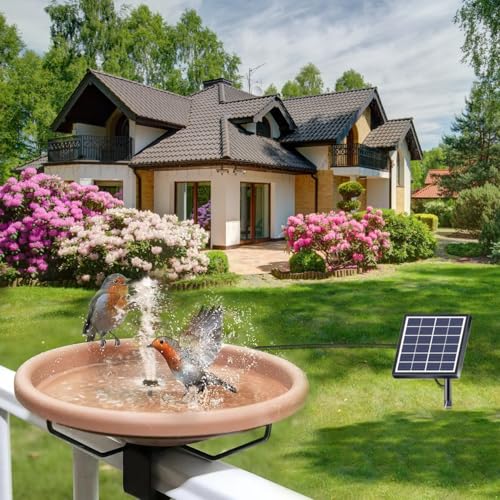 Lewisia Solar Bird Bath Fountain Pump USB Charging + Solar Powered Water Pump for Birdbath Small Pond Garden Decoration
