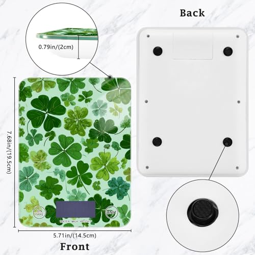 Food Scale Kitchen Scale Food Weight Scales Digital Weight Grams and Ounces Small Electronic Food Scale for Baking Cooking Green Nature St Patrick Clovers - color: Green Nature St Patrick Clovers