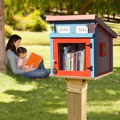 Outdoor Little Library Mount for 4x4 Post, Library Book Box Bracket Holder | Wooden Little Library Bracket Holder for Community with Mounting Accessories