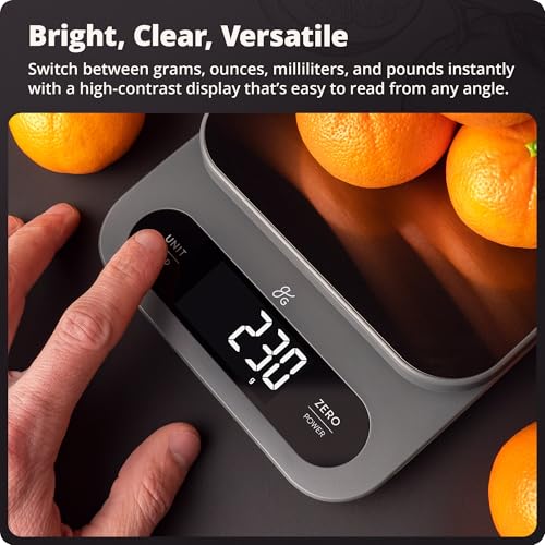 Greater Goods Digital Food Scale for Kitchen & Baking, 22lb High Capacity | Stainless Steel Platform, Hi-Def LCD, 1g Precision, Tare. Weighs g/oz/lb/ml. For Sourdough, Bread & Bulk Cooking, Large Bowls