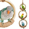 3-Ring Bird Swing Toy,Bird Swing for Cage,Hanging Bird Rope Perch Toy,for Parakeets, Lovebirds, Cockatiels, Sugar Glider Toys and Cage Accessories(XGjute) - color: XGjute