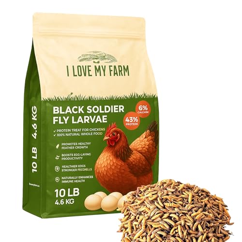 10 lb Dried Black Soldier Fly Larvae, High Protein Poultry Treat BSF | Naturally rich in protein and calcium for chickens, ducks, poultry, wild birds and reptiles
