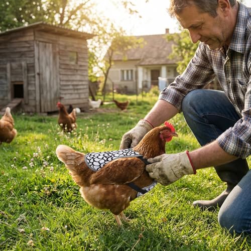 Adjustable Chicken Saddle for Hens, Waterproof Poultry Vest Jacket, for Feather Loss Prevention and Rooster Protection