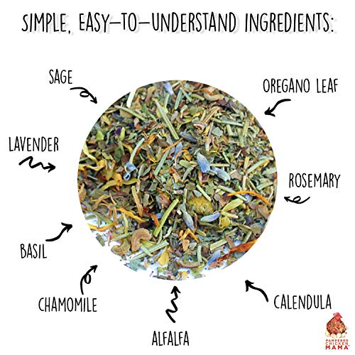 Pampered Chicken Mama Floral Nesting Herbs for Chickens (16 Ounces/1 Pound) | Relaxation Blend for Chick Brooder Box, Chicken Coop Bedding | Scent of Spring - size: 1 Pound (Pack of 1)