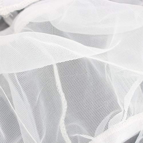 ISMARTEN Bird Cage Seed Catcher (2 Pack), Airy Gauze Bird Cage Cover Seeds Guard Dust-Proof Universal Birdcage Accessories Mesh Net Cover (Black + White, L) - color: Black + White, size: Large